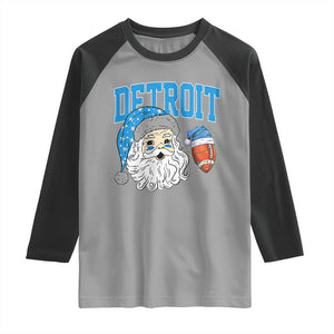 LF Football Christmas Raglan Shirt Vintage Santa Claus Face Game Day Sports Fans TS10 Sport Gray Black Print Your Wear