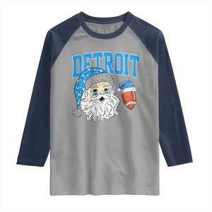 LF Football Christmas Raglan Shirt Vintage Santa Claus Face Game Day Sports Fans TS10 Sport Gray Navy Print Your Wear