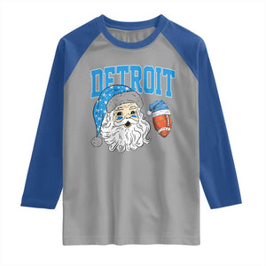 LF Football Christmas Raglan Shirt Vintage Santa Claus Face Game Day Sports Fans TS10 Sport Gray Royal Print Your Wear