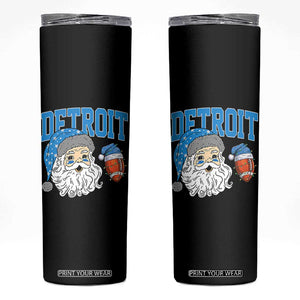LF Football Christmas Skinny Tumbler Vintage Santa Claus Face Game Day Sports Fans TS10 Black Print Your Wear