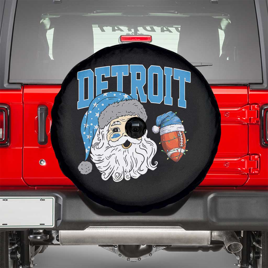 LF Football Christmas Spare Tire Cover Vintage Santa Claus Face Game Day Sports Fans TS10 Black Print Your Wear