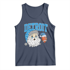 LF Football Christmas Tank Top Vintage Santa Claus Face Game Day Sports Fans TS10 Navy Print Your Wear