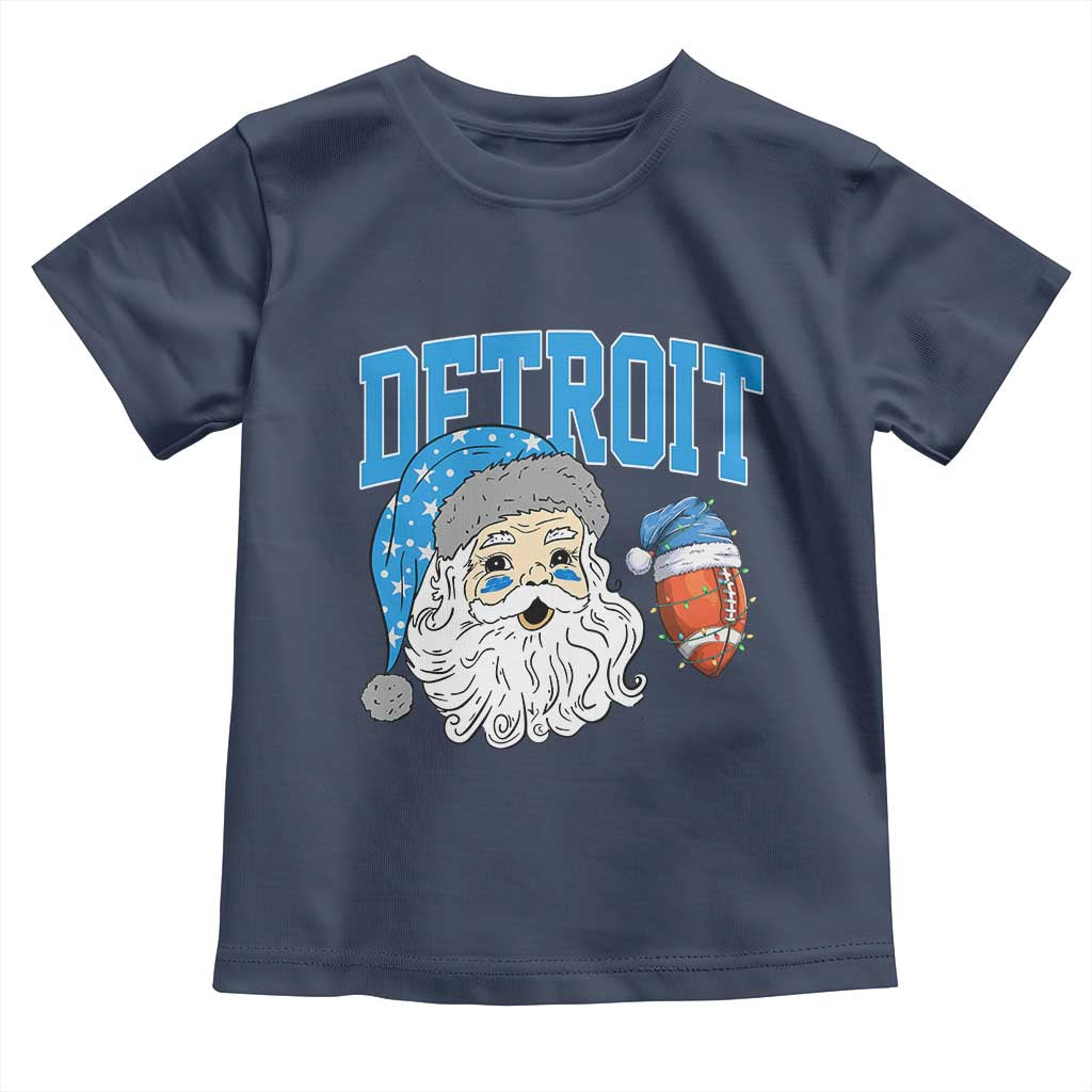 LF Football Christmas Toddler T Shirt Vintage Santa Claus Face Game Day Sports Fans TS10 Navy Print Your Wear