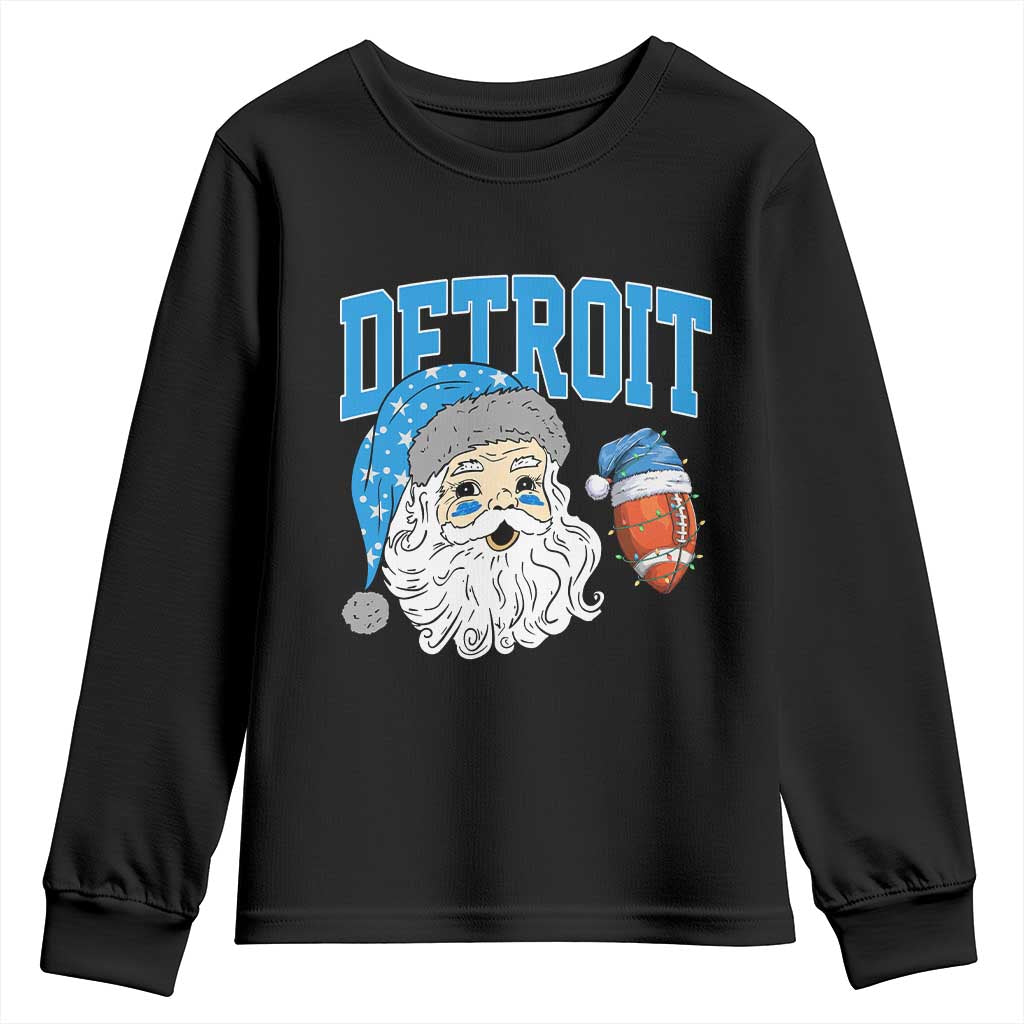 LF Football Christmas Youth Sweatshirt Vintage Santa Claus Face Game Day Sports Fans TS10 Black Print Your Wear