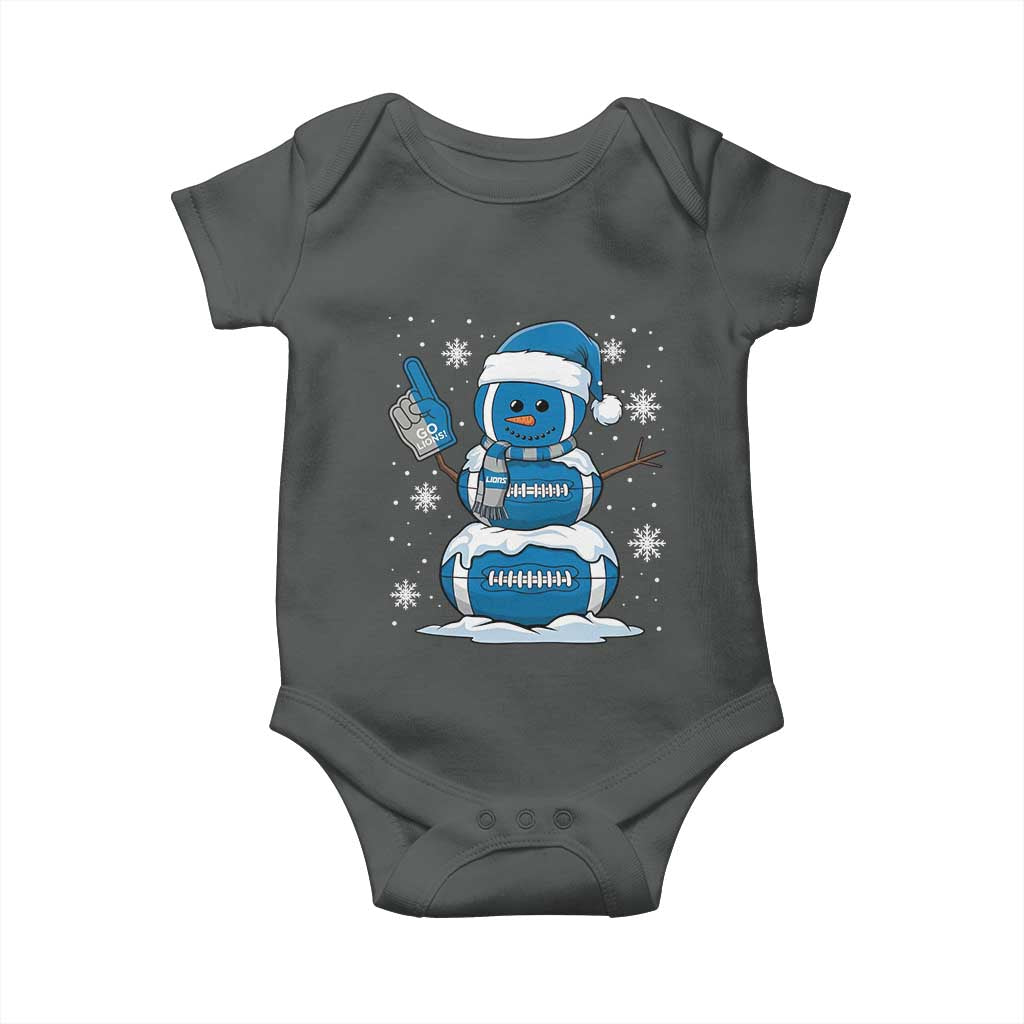 LF Christmas Snowman Baby Onesie DFL Football Fan TS10 Dark Heather Print Your Wear