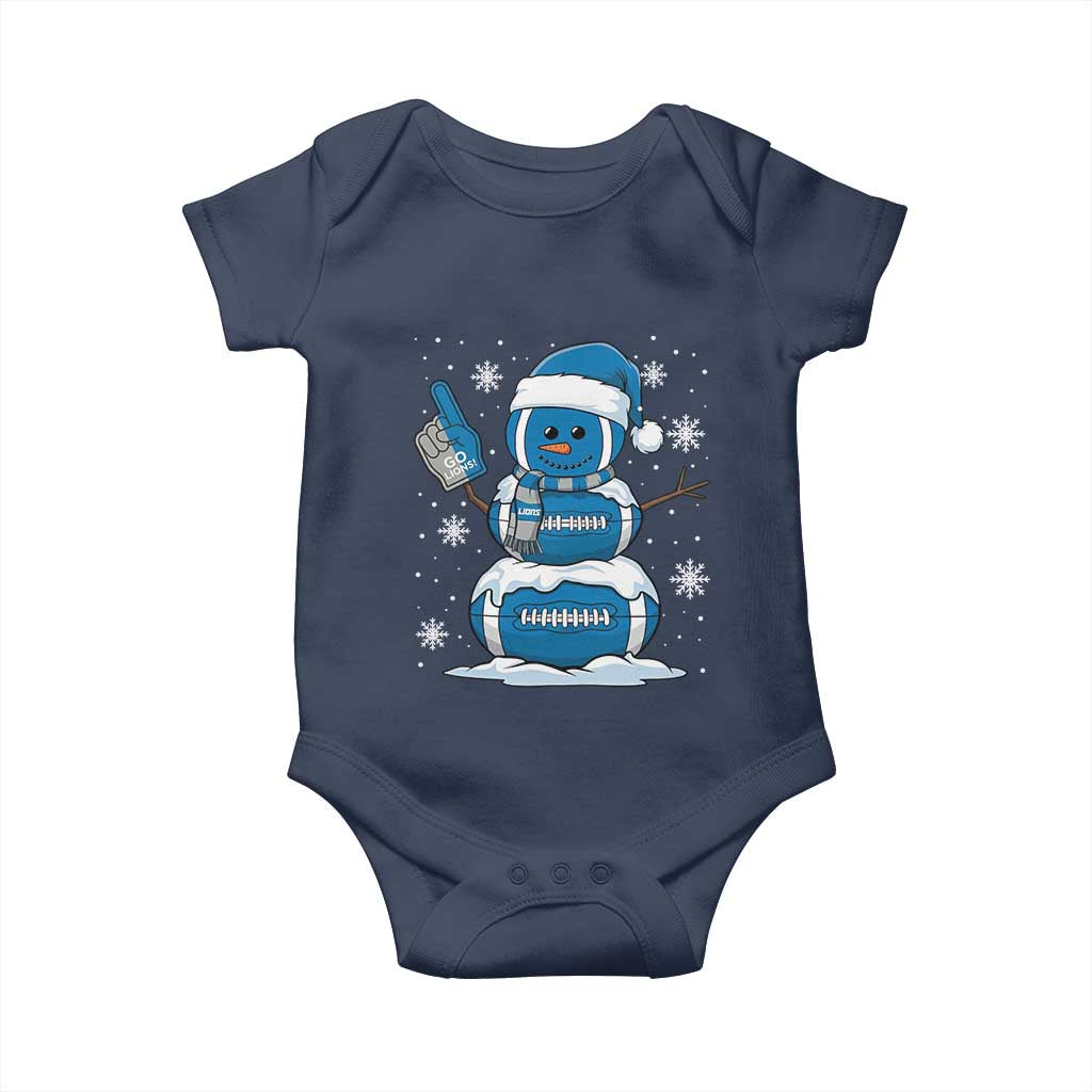 LF Christmas Snowman Baby Onesie DFL Football Fan TS10 Navy Print Your Wear