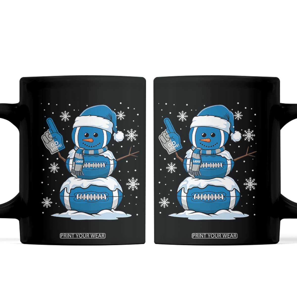 LF Christmas Snowman Coffee Mug DFL Football Fan TS10 Black Print Your Wear
