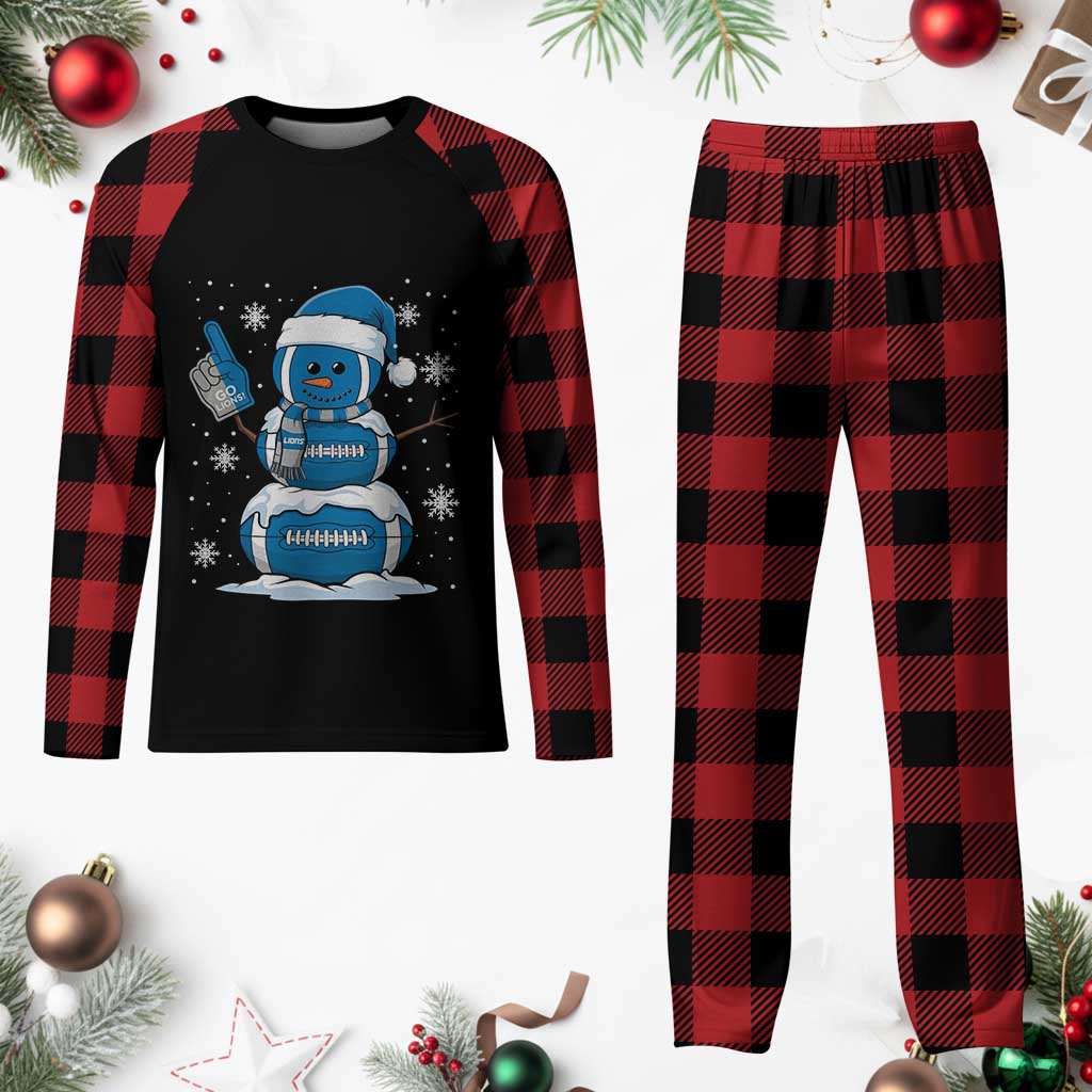 LF Christmas Snowman Plaid Pajama Set DFL Football Fan TS10 Buffalo Plaid Print Your Wear