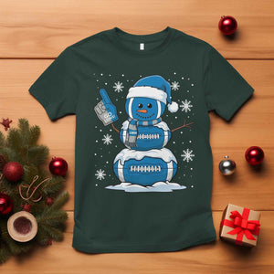 LF Christmas Snowman T Shirt DFL Football Fan TS10 Dark Forest Green Print Your Wear