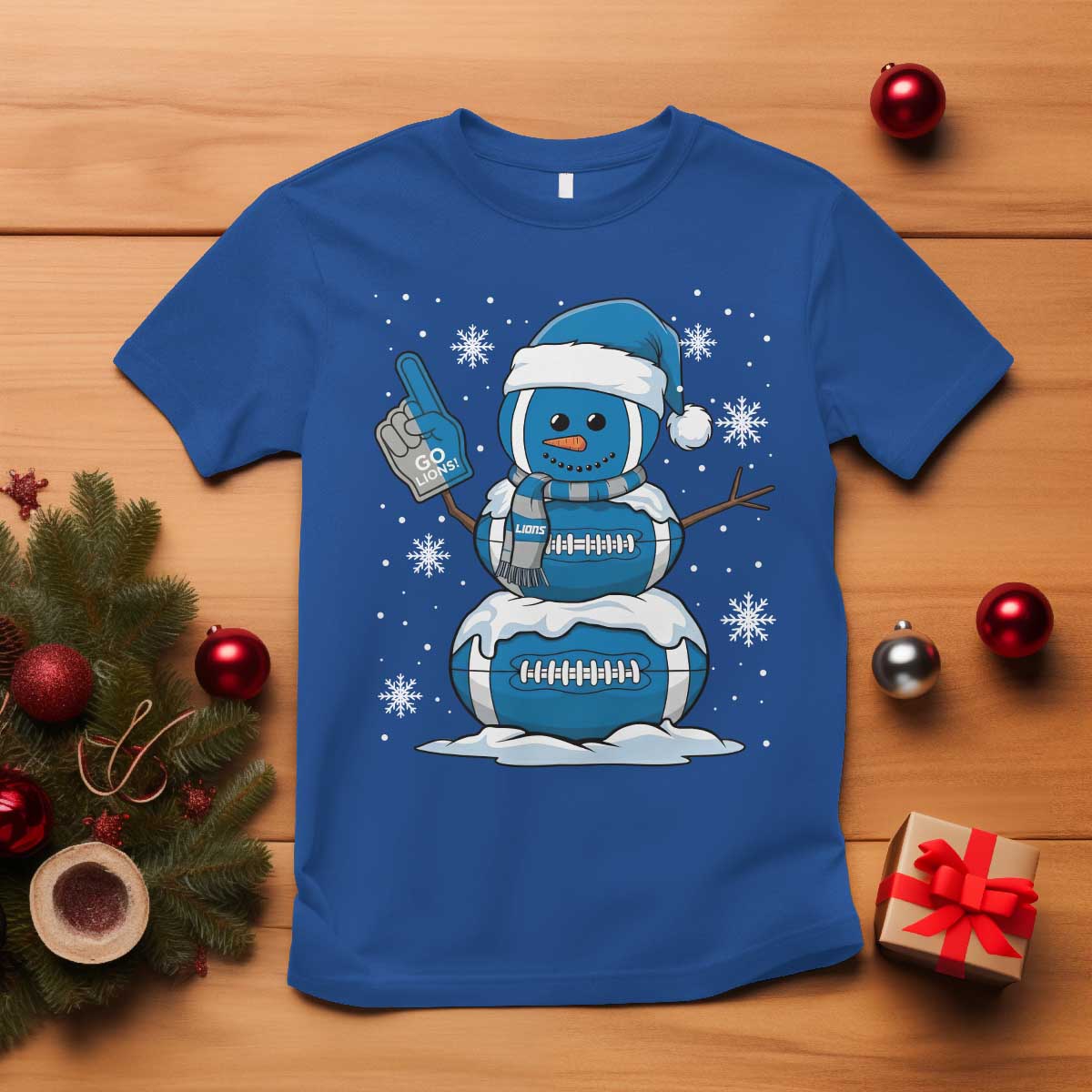 LF Christmas Snowman T Shirt DFL Football Fan TS10 Royal Blue Print Your Wear