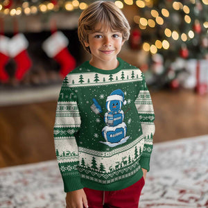 LF Christmas Snowman Ugly Christmas Sweater DFL Football Fan TS10 Forest Green Beige Print Your Wear