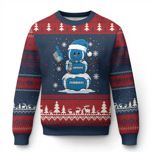 LF Christmas Snowman Ugly Christmas Sweater DFL Football Fan TS10 Navy Red Print Your Wear