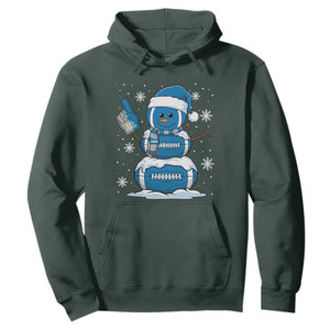 LF Christmas Snowman Hoodie DFL Football Fan TS10 Dark Forest Green Print Your Wear