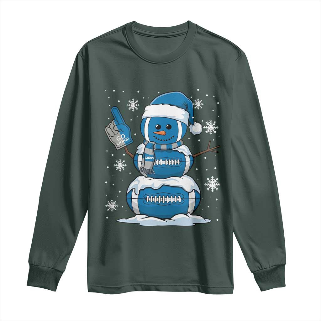 LF Christmas Snowman Long Sleeve Shirt DFL Football Fan TS10 Dark Forest Green Print Your Wear