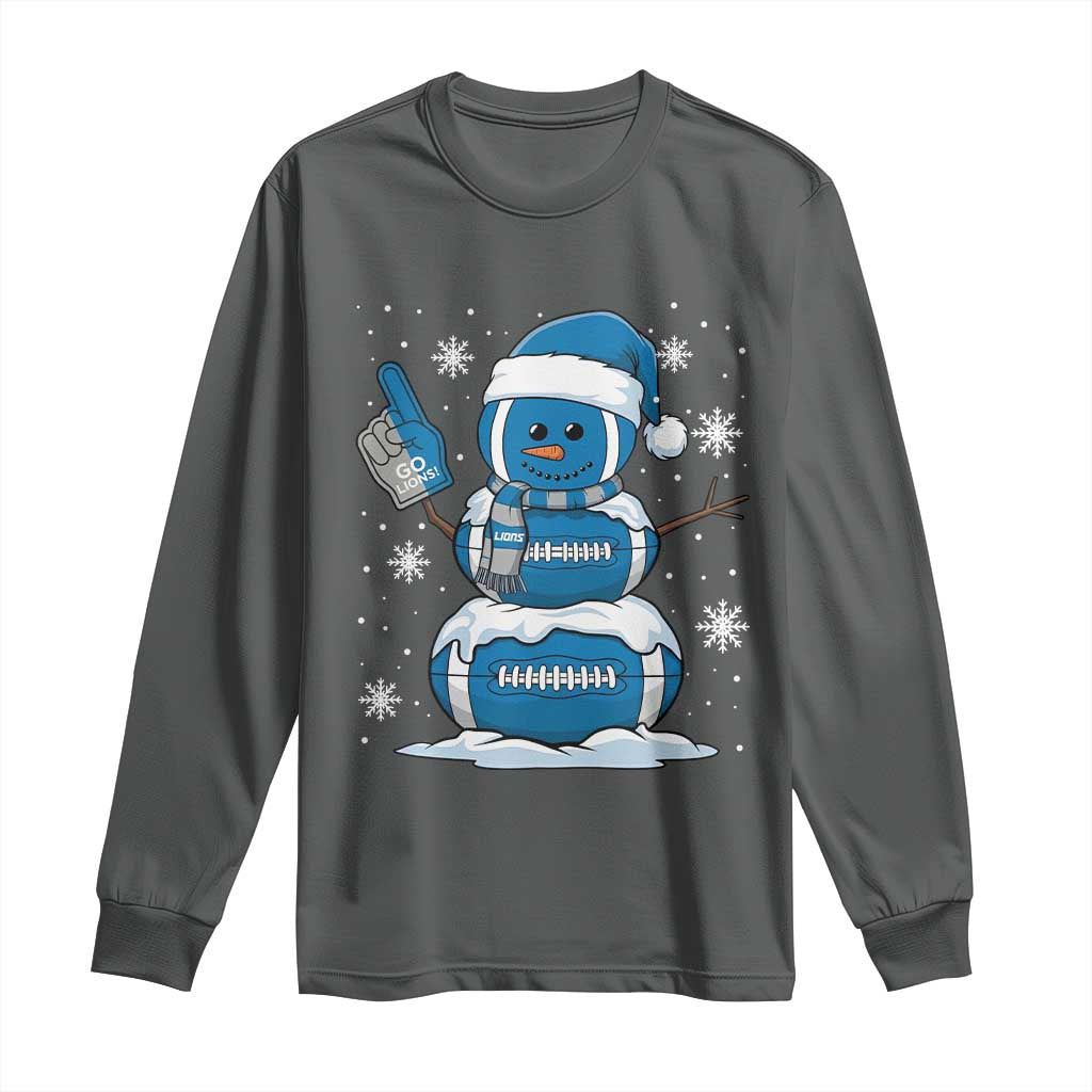 LF Christmas Snowman Long Sleeve Shirt DFL Football Fan TS10 Dark Heather Print Your Wear