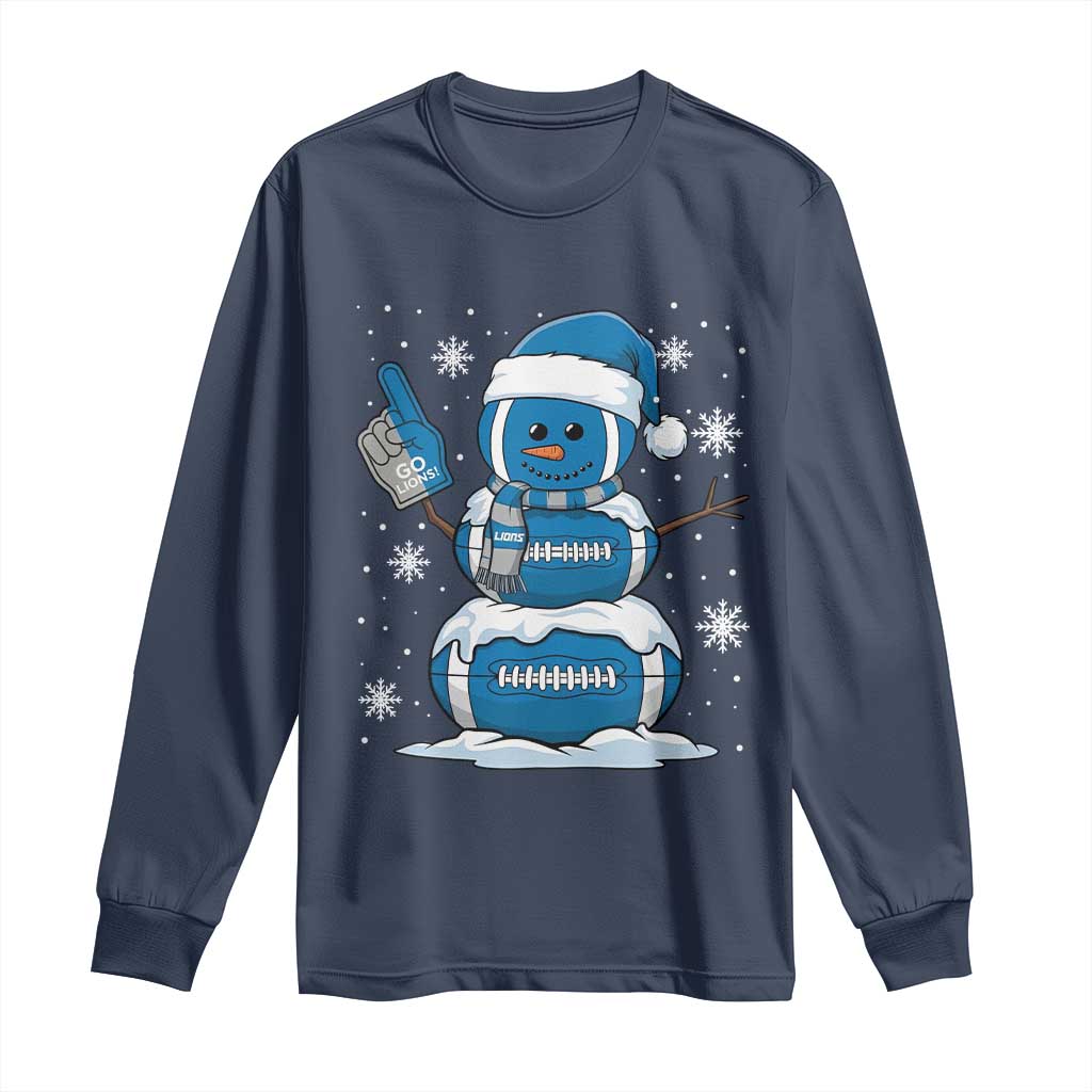 LF Christmas Snowman Long Sleeve Shirt DFL Football Fan TS10 Navy Print Your Wear