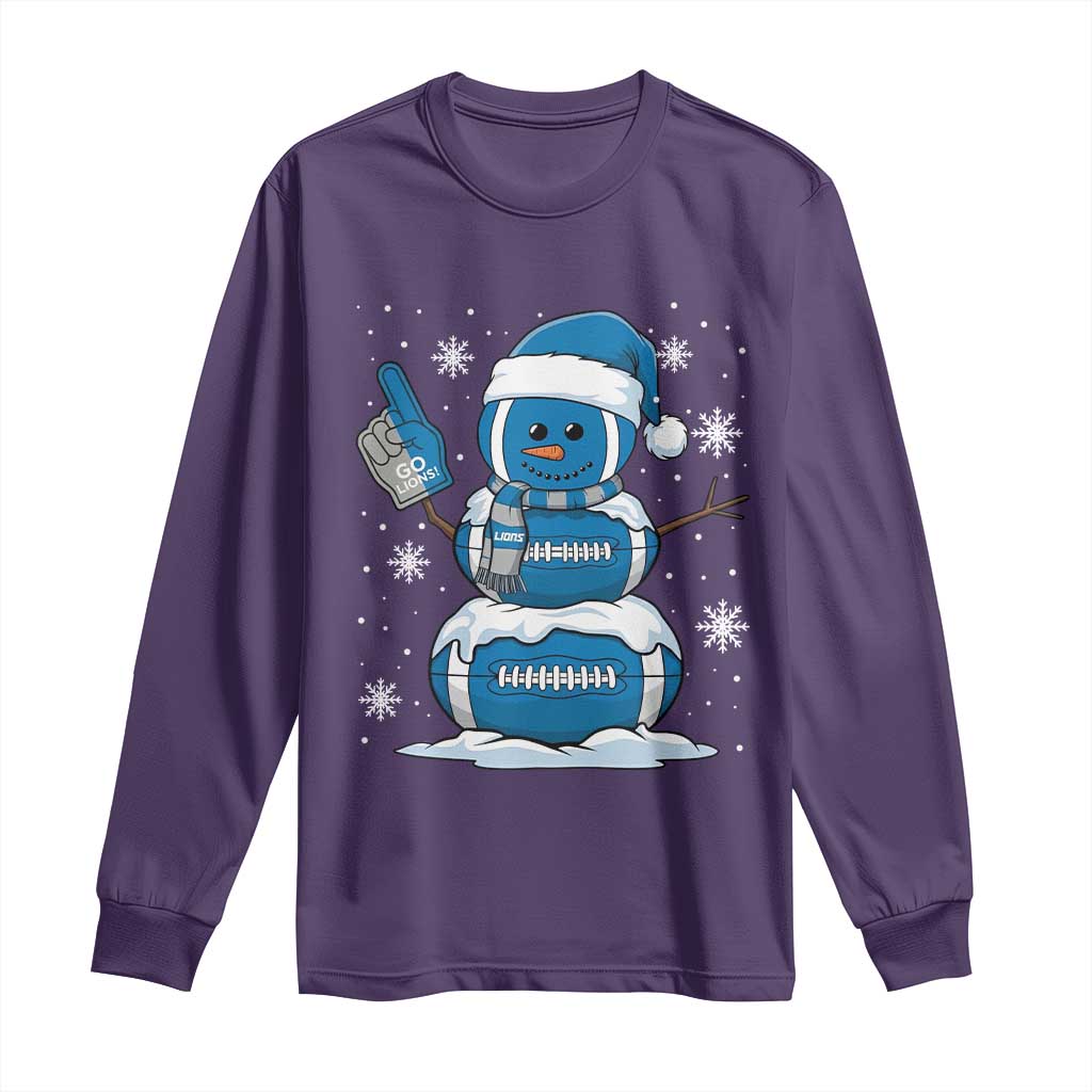 LF Christmas Snowman Long Sleeve Shirt DFL Football Fan TS10 Purple Print Your Wear