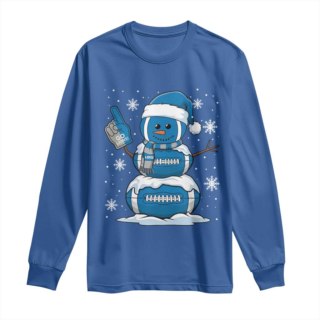 LF Christmas Snowman Long Sleeve Shirt DFL Football Fan TS10 Royal Blue Print Your Wear