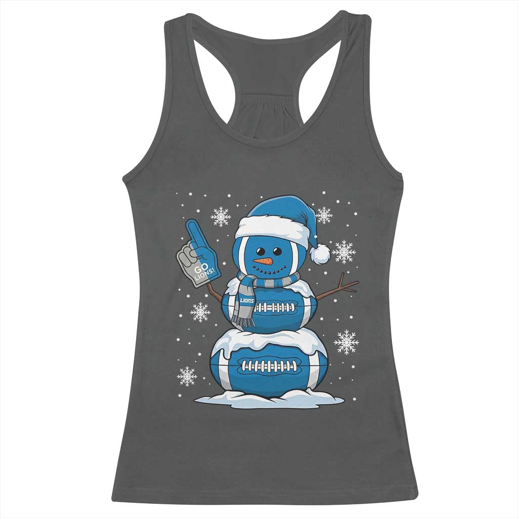 LF Christmas Snowman Racerback Tank Top DFL Football Fan TS10 Dark Heather Print Your Wear