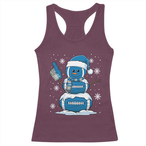 LF Christmas Snowman Racerback Tank Top DFL Football Fan TS10 Maroon Print Your Wear