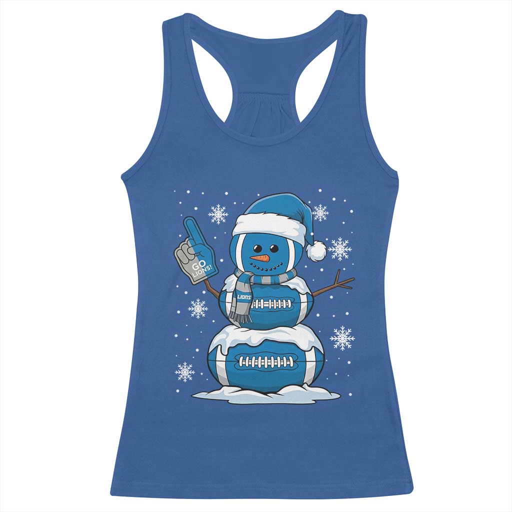 LF Christmas Snowman Racerback Tank Top DFL Football Fan TS10 Royal Blue Print Your Wear