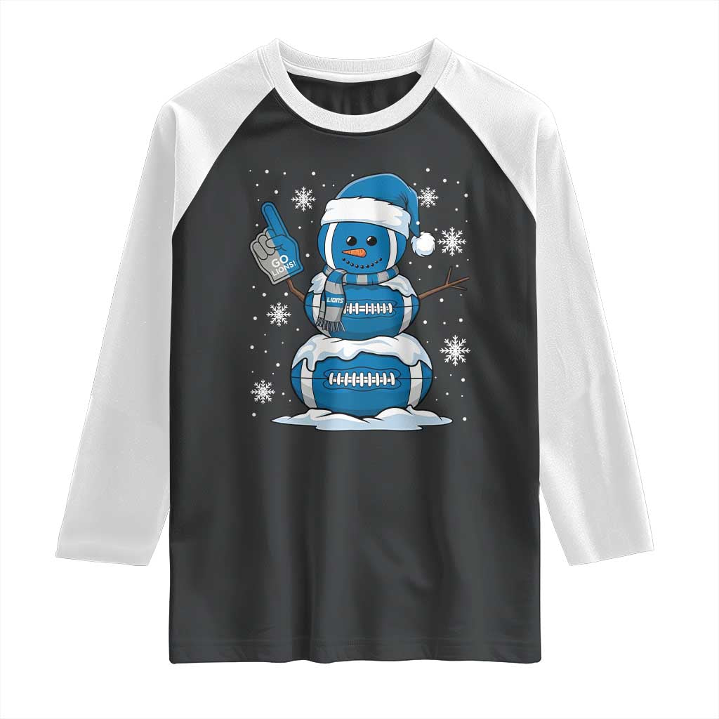 LF Christmas Snowman Raglan Shirt DFL Football Fan TS10 Black White Print Your Wear
