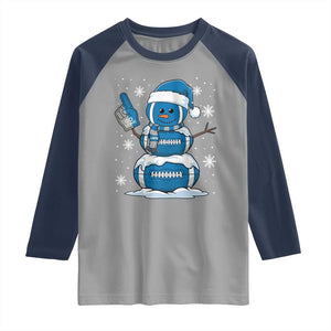 LF Christmas Snowman Raglan Shirt DFL Football Fan TS10 Sport Gray Navy Print Your Wear