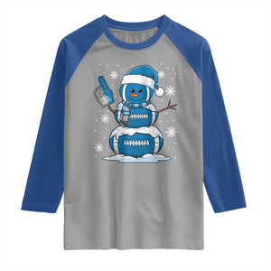 LF Christmas Snowman Raglan Shirt DFL Football Fan TS10 Sport Gray Royal Print Your Wear