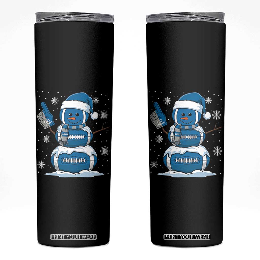 LF Christmas Snowman Skinny Tumbler DFL Football Fan TS10 Black Print Your Wear