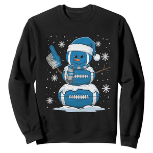 Detroit Christmas Snowman Sweatshirt Lions Football Fan TS10 Black Print Your Wear