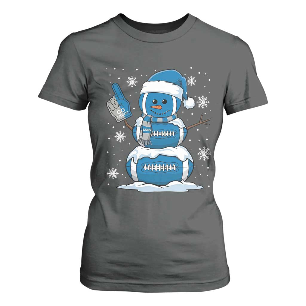 LF Christmas Snowman T Shirt For Women DFL Football Fan TS10 Dark Heather Print Your Wear