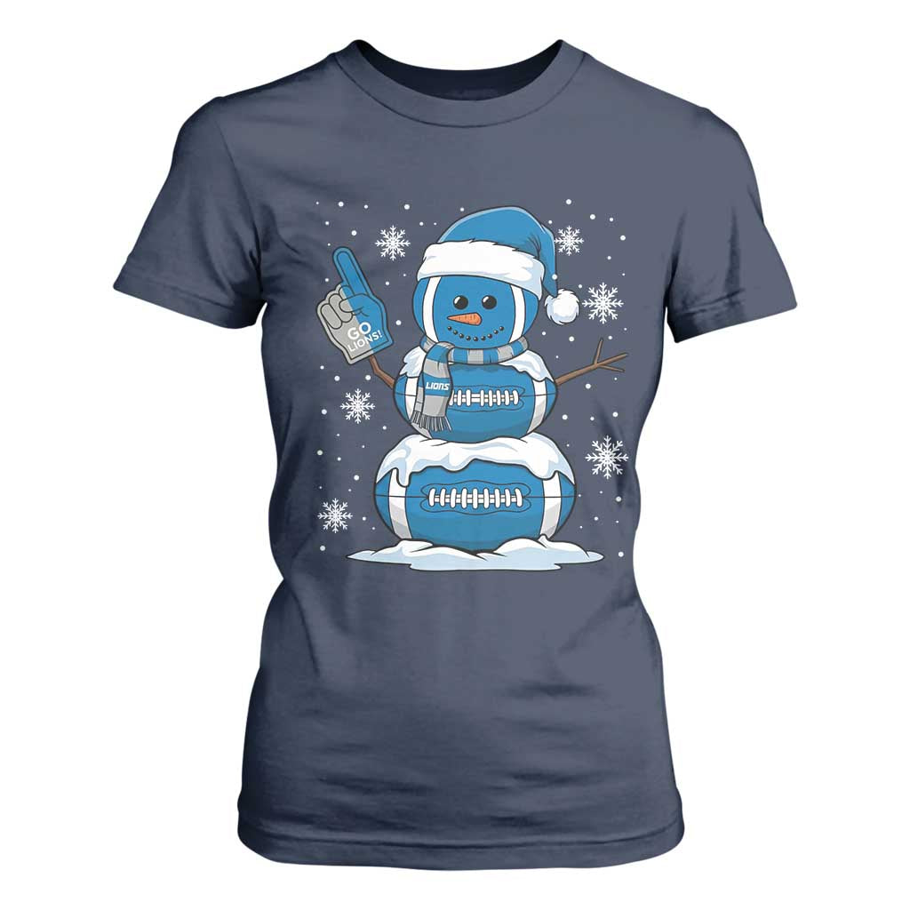 LF Christmas Snowman T Shirt For Women DFL Football Fan TS10 Navy Print Your Wear
