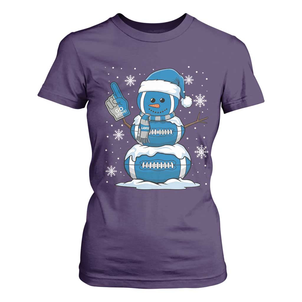 LF Christmas Snowman T Shirt For Women DFL Football Fan TS10 Purple Print Your Wear