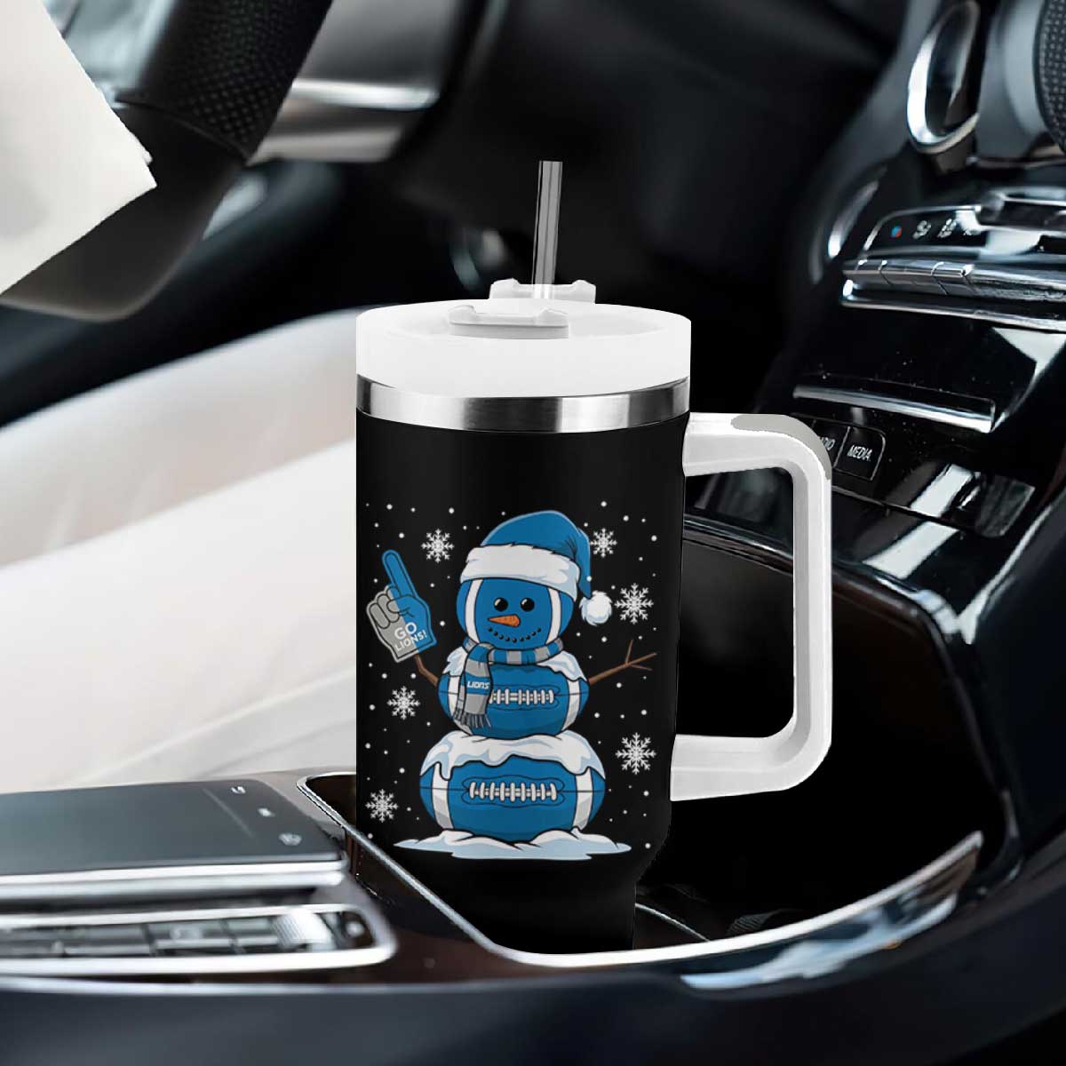 LF Christmas Snowman Tumbler With Handle DFL Football Fan TS10 Print Your Wear