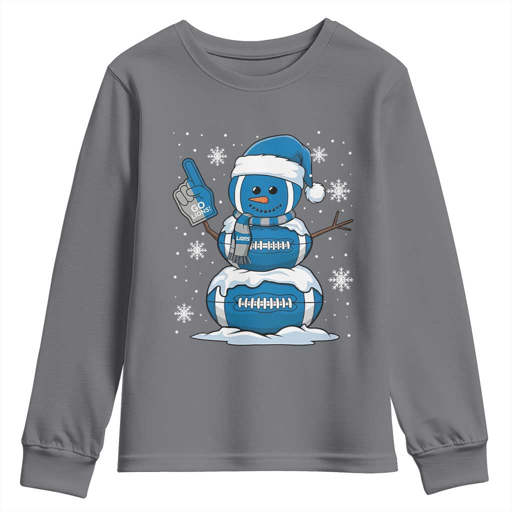 LF Christmas Snowman Youth Sweatshirt DFL Football Fan TS10 Charcoal Print Your Wear