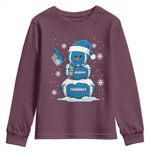LF Christmas Snowman Youth Sweatshirt DFL Football Fan TS10 Maroon Print Your Wear