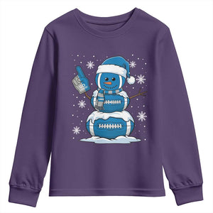 LF Christmas Snowman Youth Sweatshirt DFL Football Fan TS10 Purple Print Your Wear