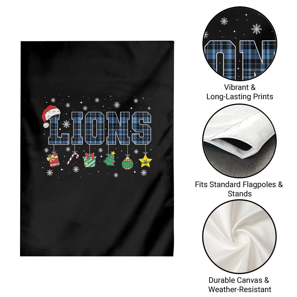 LF Christmas Garden Flag Blue Plaid DFL Fans Xmas Pajamas TS10 Print Your Wear
