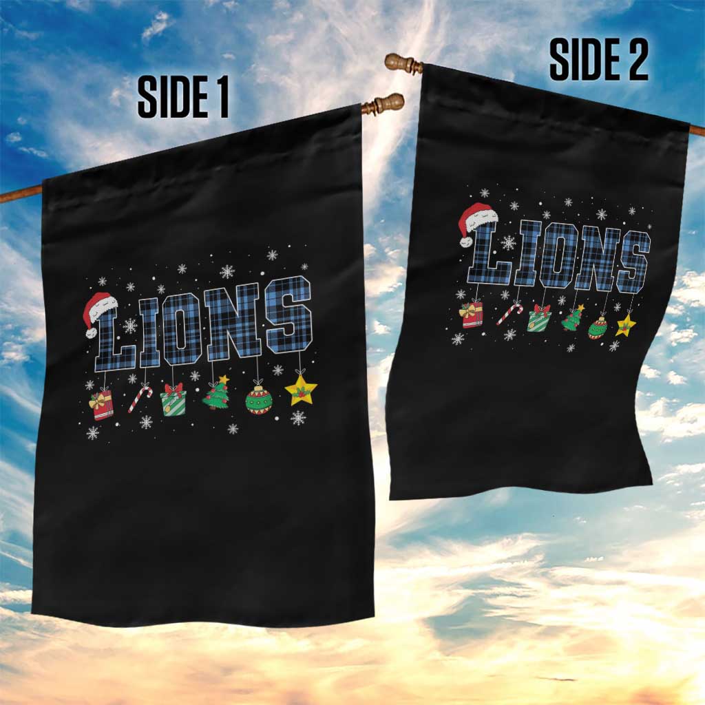 LF Christmas Garden Flag Blue Plaid DFL Fans Xmas Pajamas TS10 Print Your Wear
