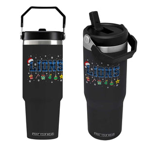 LF Christmas Flip Straw Tumbler Blue Plaid DFL Fans Xmas Pajamas TS10 One Size: 30 oz Black Print Your Wear