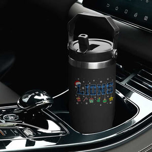 LF Christmas Flip Straw Tumbler Blue Plaid DFL Fans Xmas Pajamas TS10 Print Your Wear