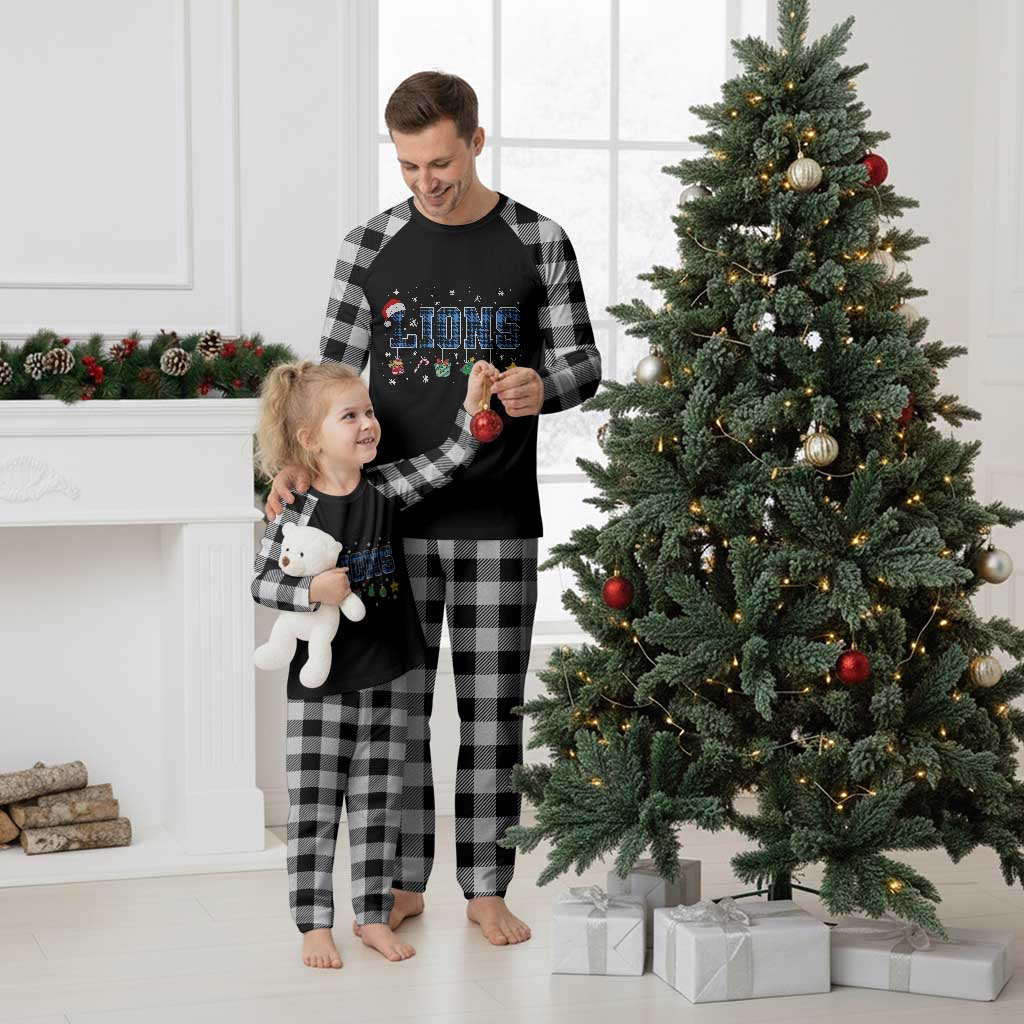 LF Christmas Plaid Pajama Set Blue Plaid DFL Fans Xmas Pajamas TS10 White Plaid Print Your Wear