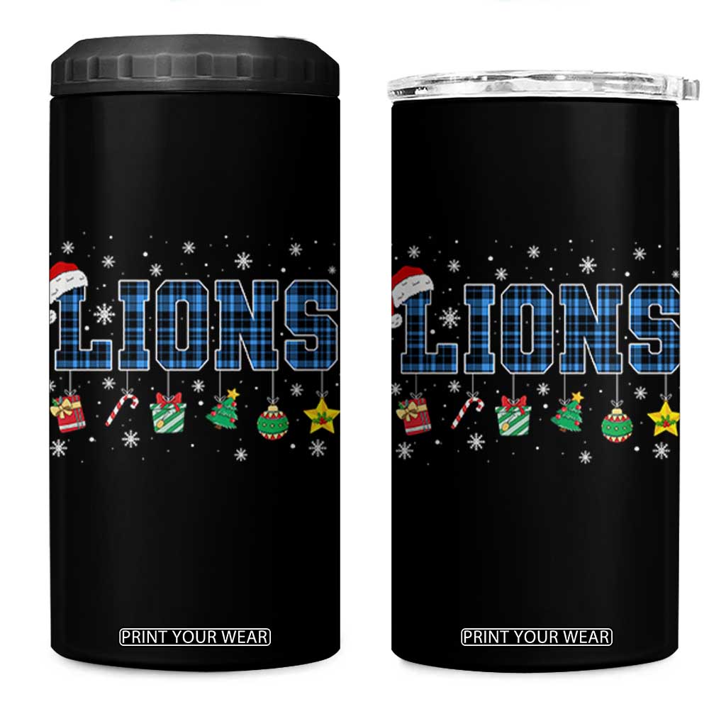 LF Christmas 4 in 1 Can Cooler Tumbler Blue Plaid DFL Fans Xmas Pajamas TS10 One Size: 16 oz Black Print Your Wear
