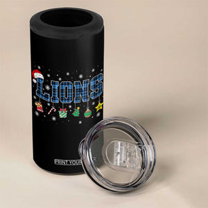 LF Christmas 4 in 1 Can Cooler Tumbler Blue Plaid DFL Fans Xmas Pajamas TS10 Print Your Wear