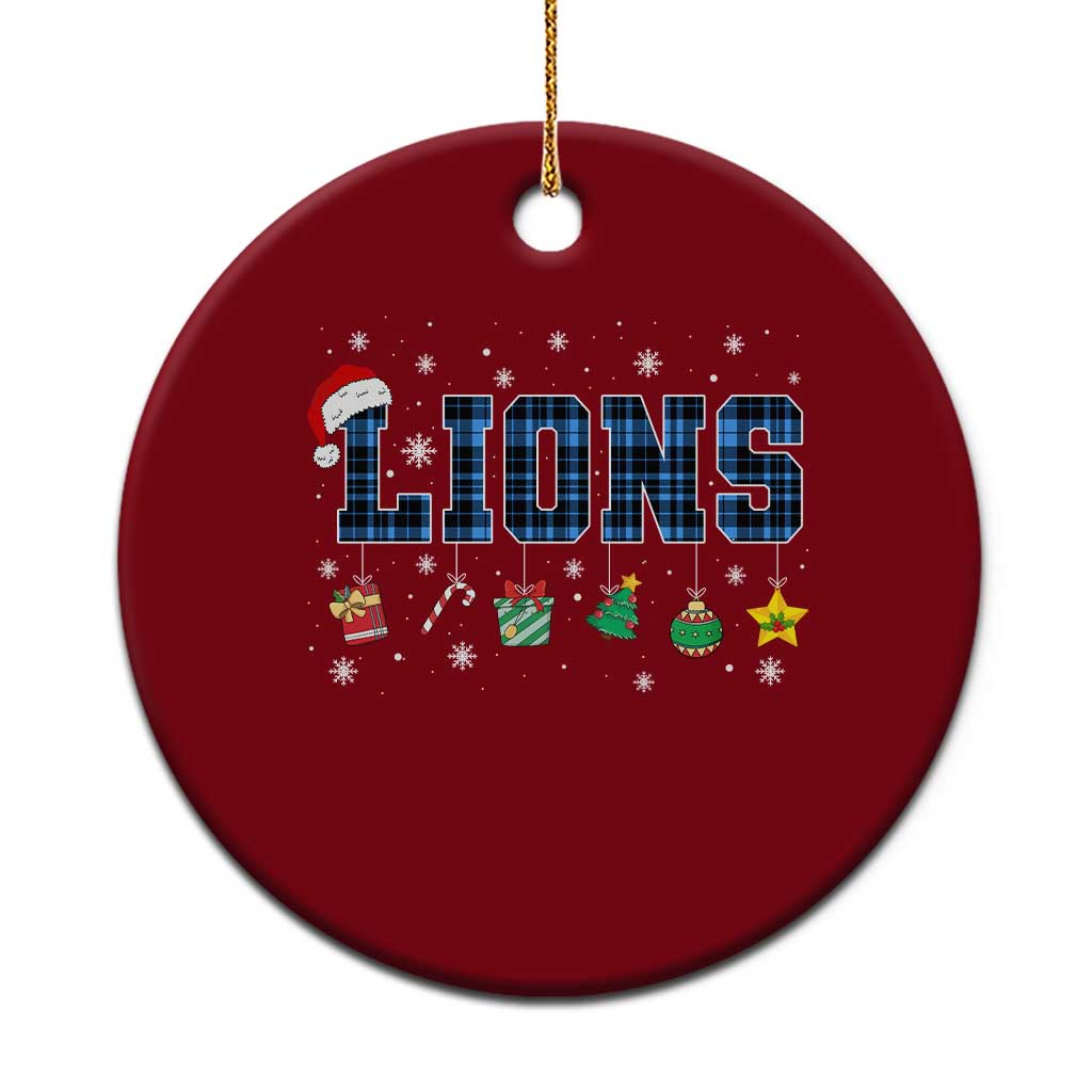LF Christmas Ceramic Ornament Blue Plaid DFL Fans Xmas Pajamas TS10 1pc Red Print Your Wear