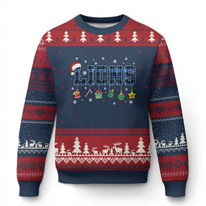 LF Christmas Ugly Christmas Sweater Blue Plaid DFL Fans Xmas Pajamas TS10 Navy Red Print Your Wear