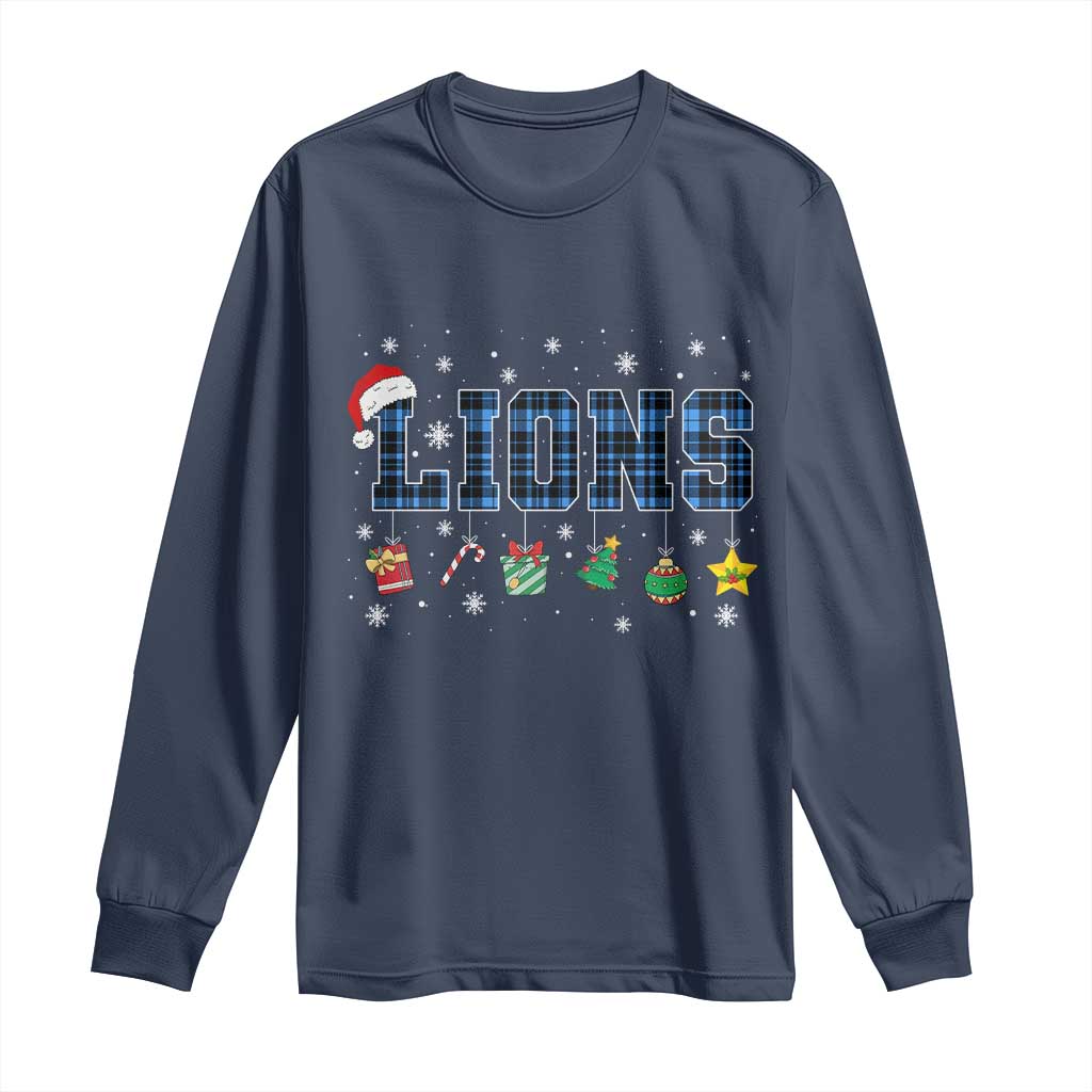 LF Christmas Long Sleeve Shirt Blue Plaid DFL Fans Xmas Pajamas TS10 Navy Print Your Wear