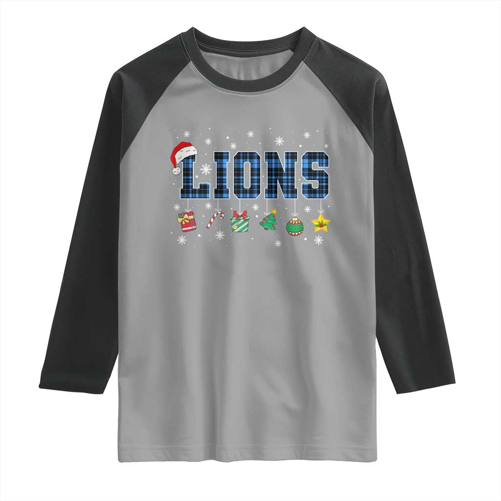 LF Christmas Raglan Shirt Blue Plaid DFL Fans Xmas Pajamas TS10 Sport Gray Black Print Your Wear