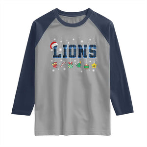 LF Christmas Raglan Shirt Blue Plaid DFL Fans Xmas Pajamas TS10 Sport Gray Navy Print Your Wear