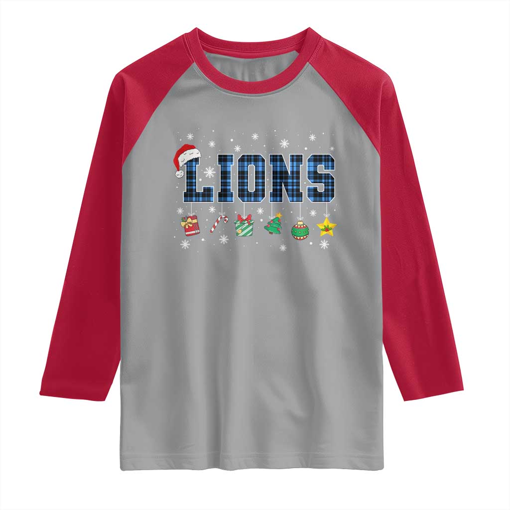 LF Christmas Raglan Shirt Blue Plaid DFL Fans Xmas Pajamas TS10 Sport Gray Red Print Your Wear